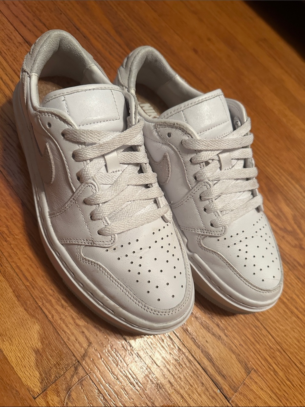 Classic All-White Jordans Women's Sneakers